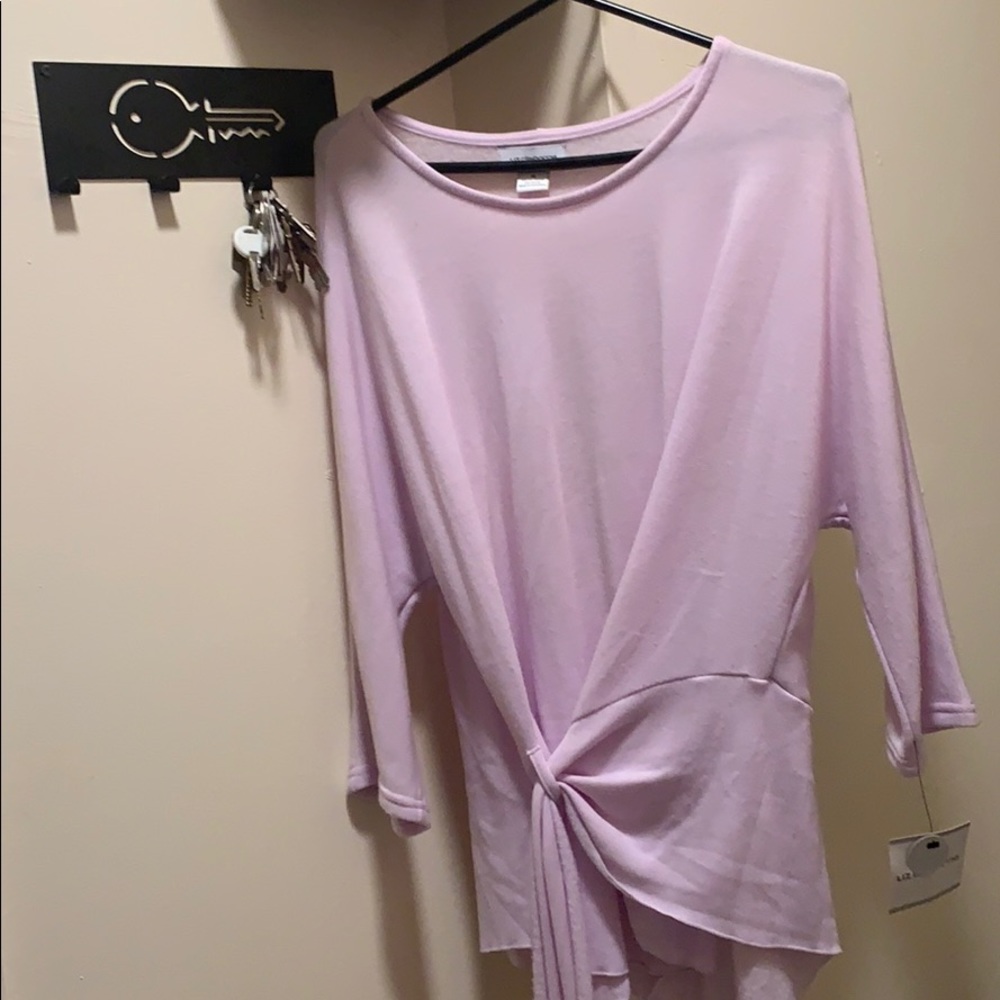 Liz Claiborne lavender side tie blouse